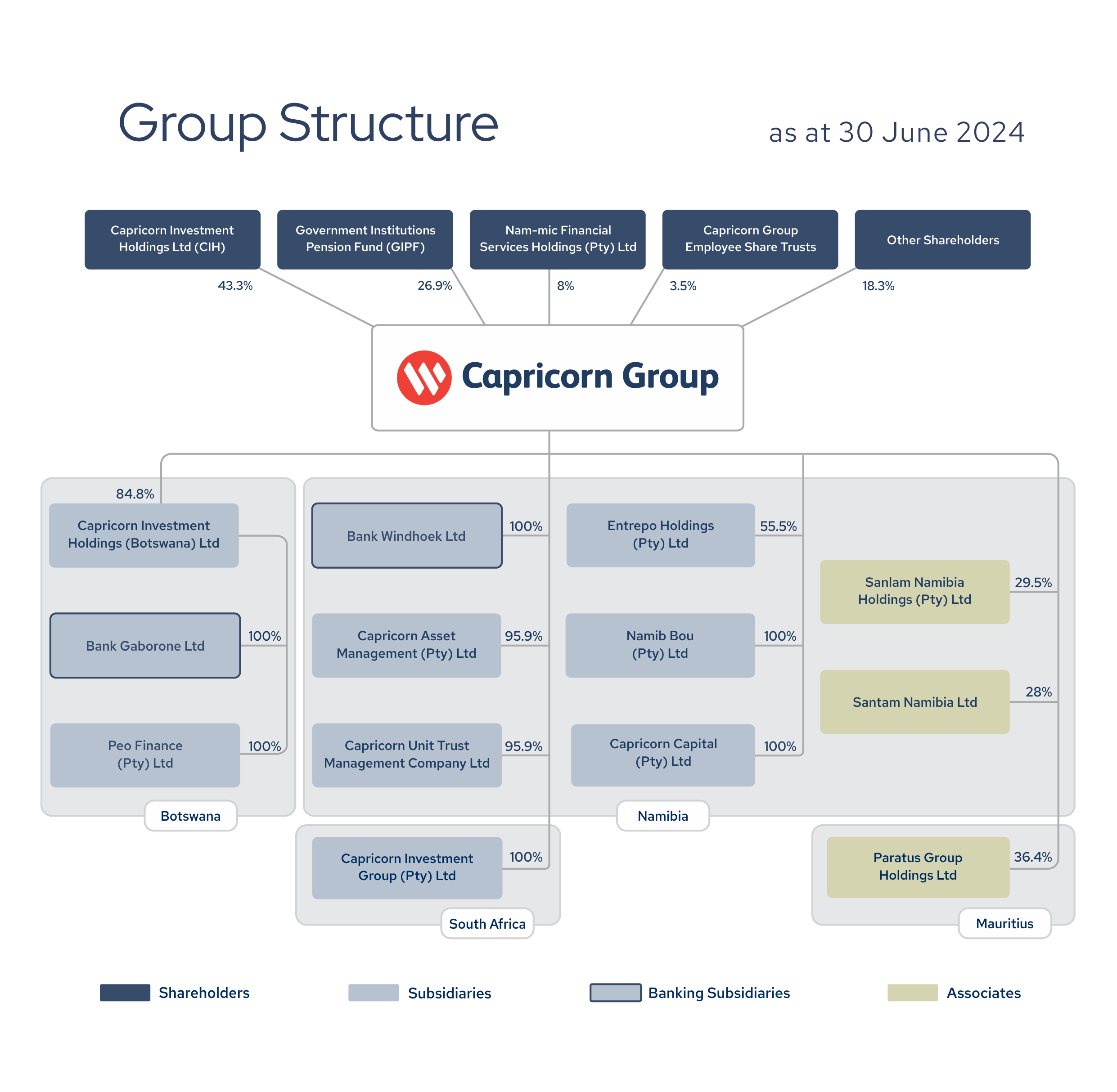 Group structure as at 31 March 2024