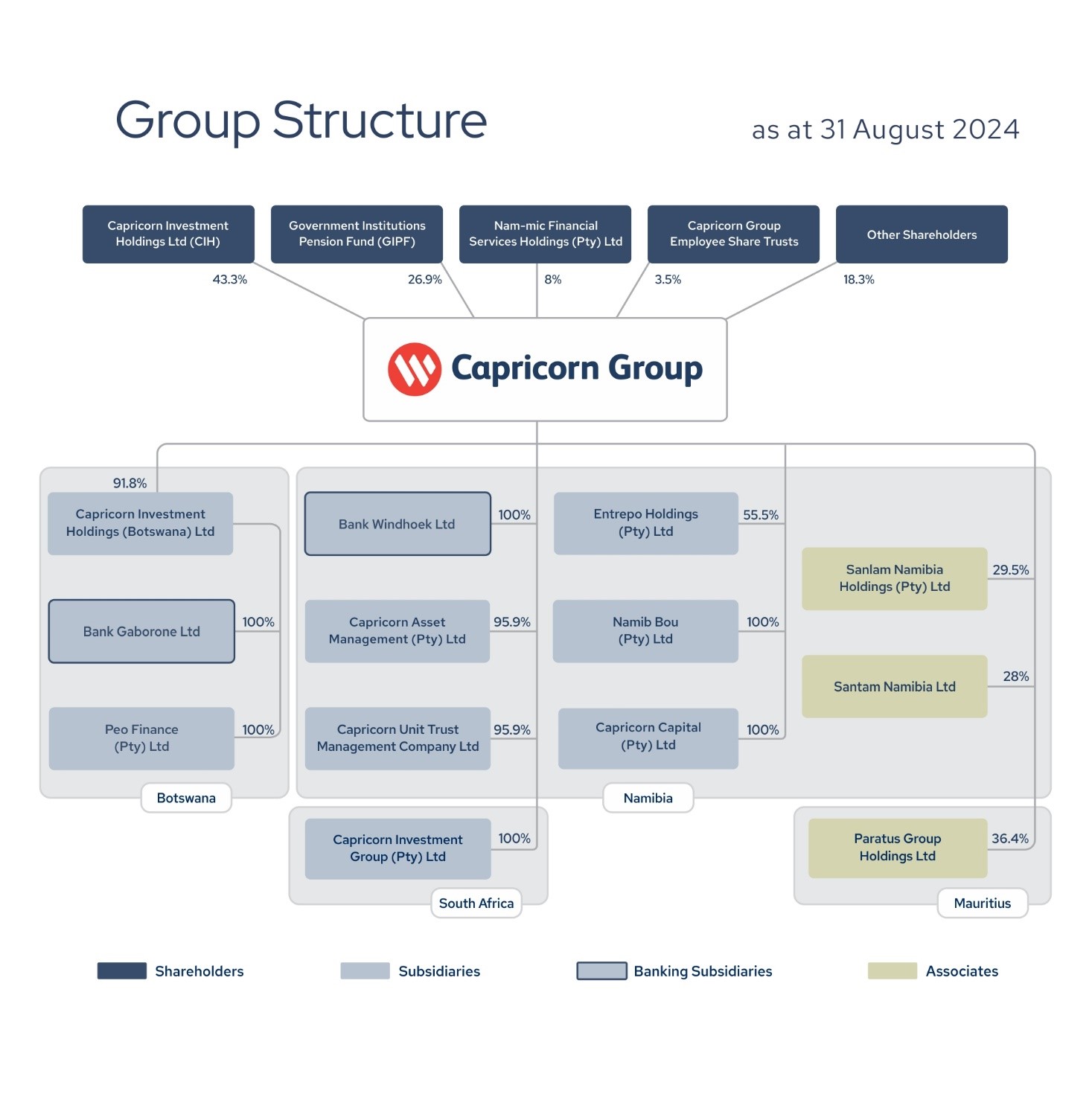 Group structure as at 31 March 2024