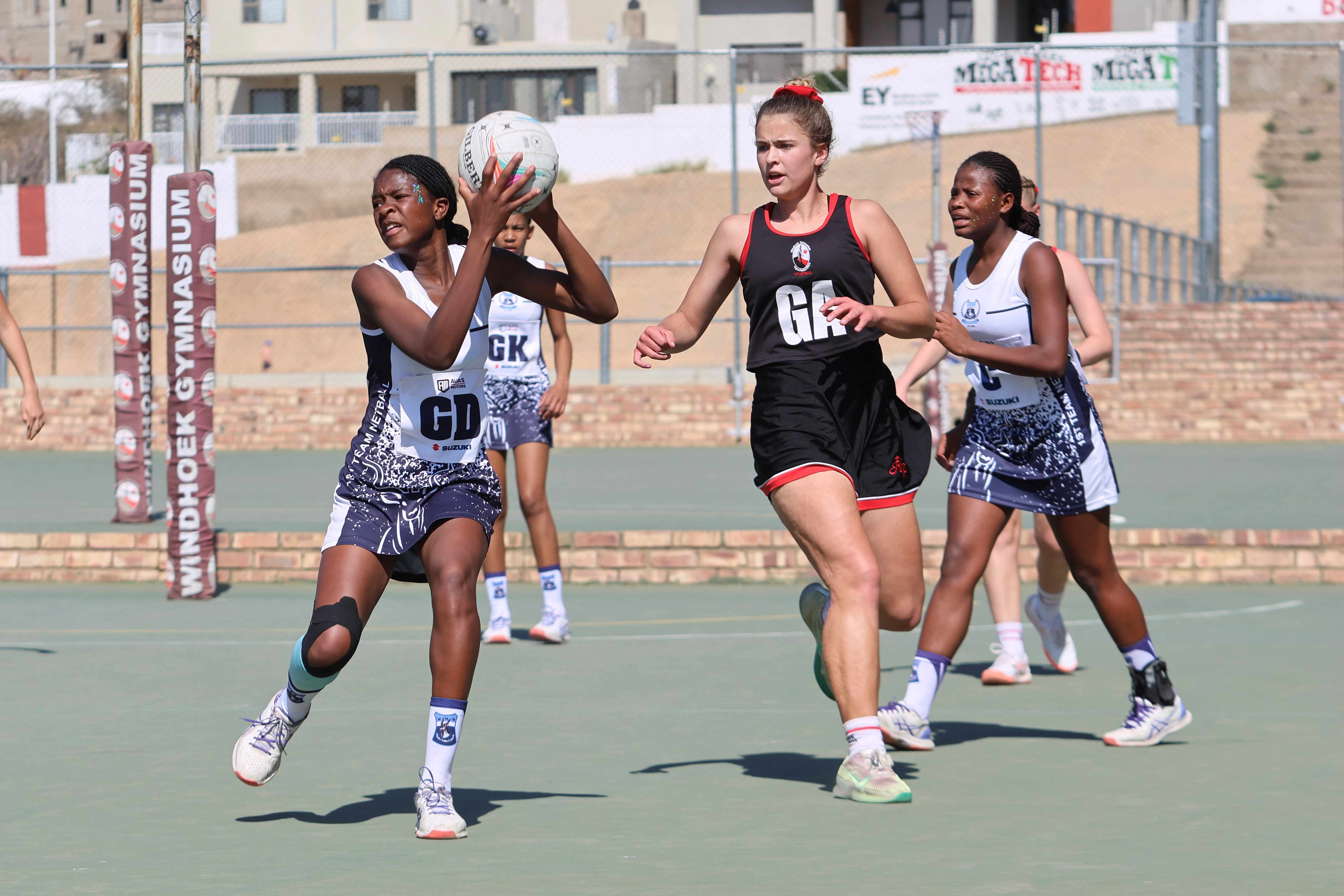 Netball players on the field