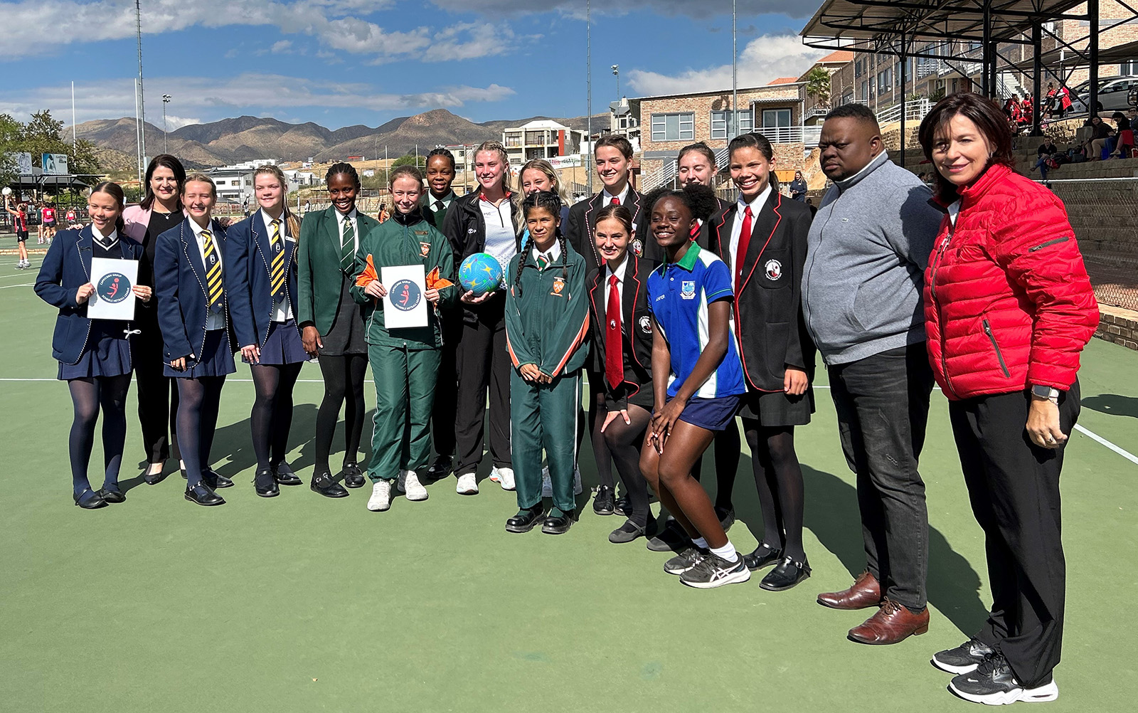 Liezel Garbers, League Coordinator, Roger Kambatuku of the NSSU and on the far left, Marlize Horn, Group Executive: Brand and Co